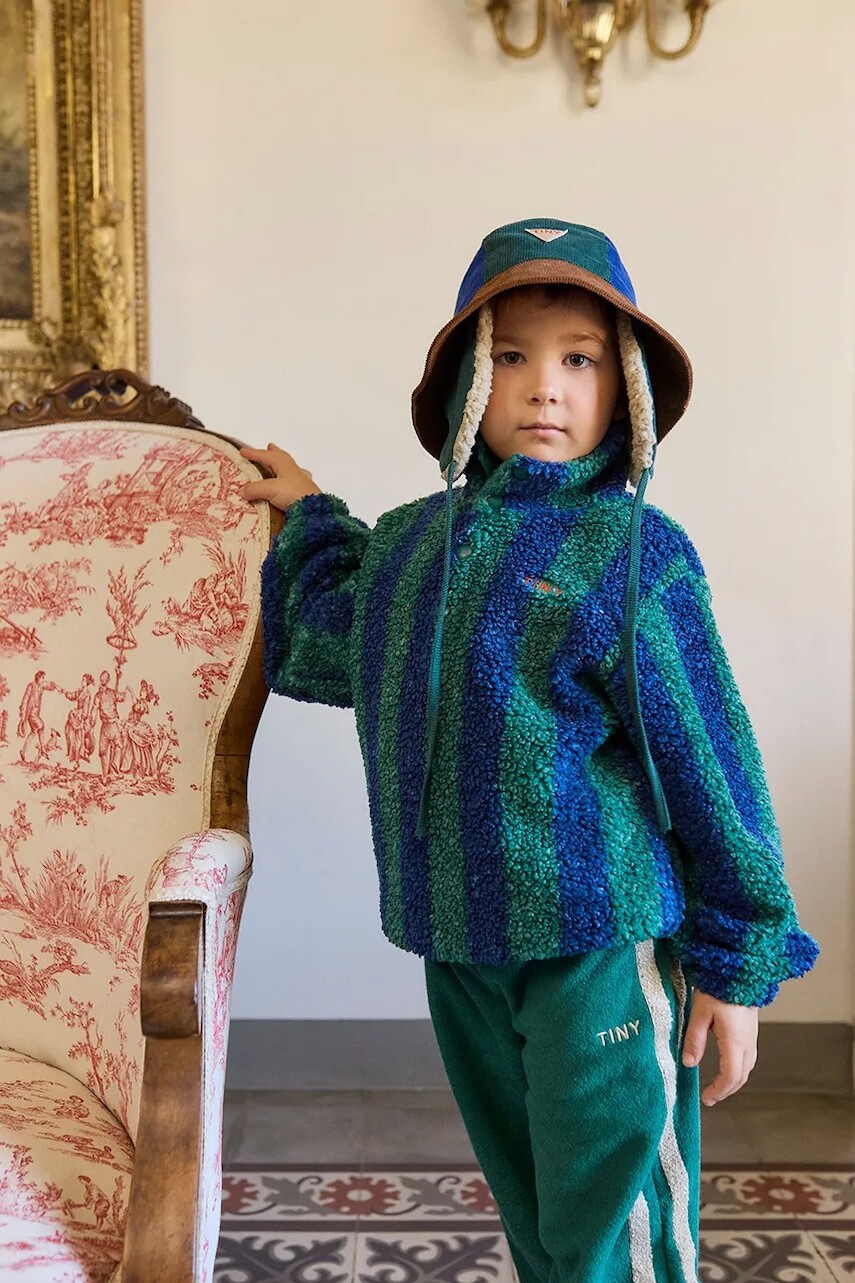 Detský bavlnený klobúk Tinycottons COLOR BLOCK BUCKET HAT tmavomodrá farba, AW25-538