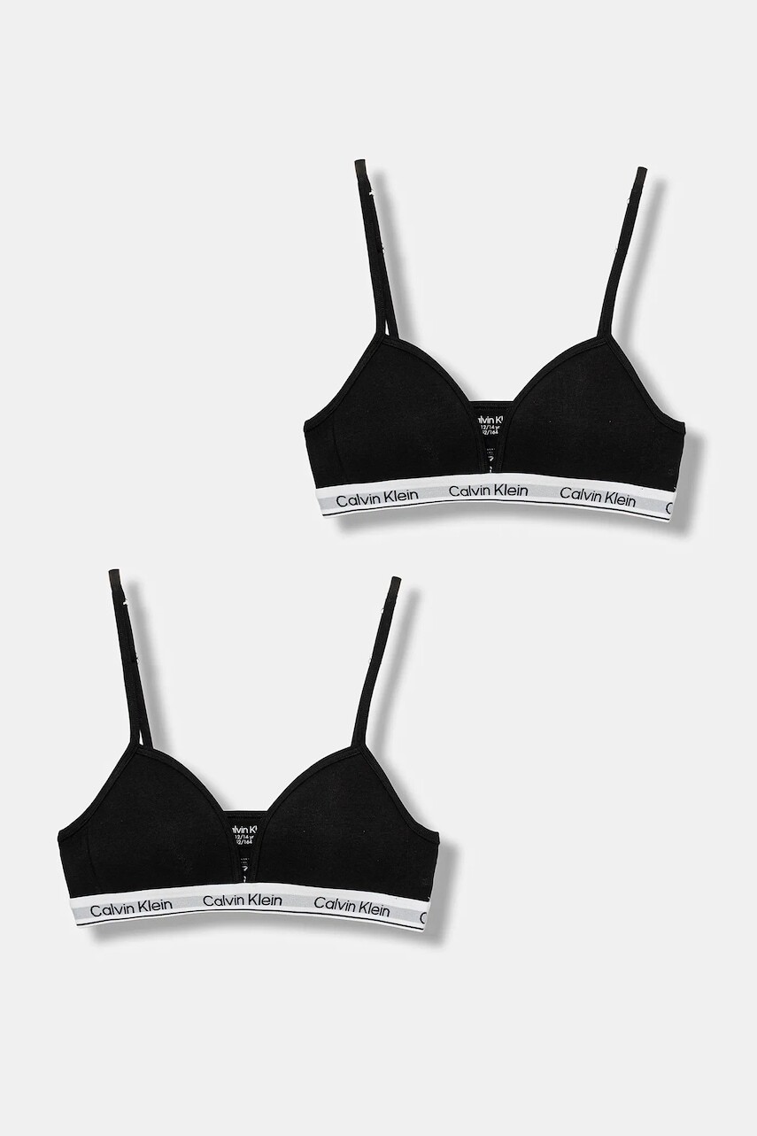 Detská podprsenka Calvin Klein Underwear 2-pak čierna farba, G80G800741