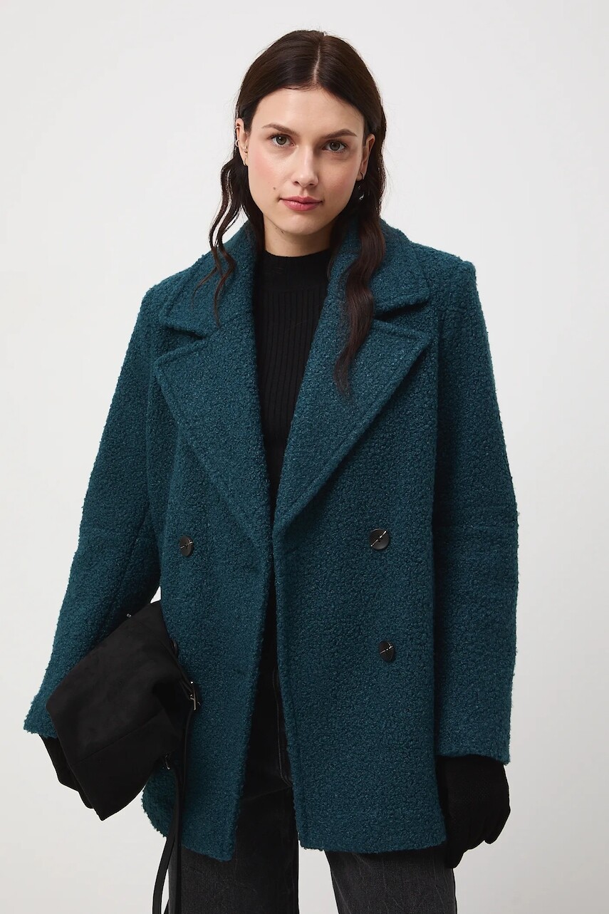 Krátky trenčkot Medicine tyrkysová farba, prechodná