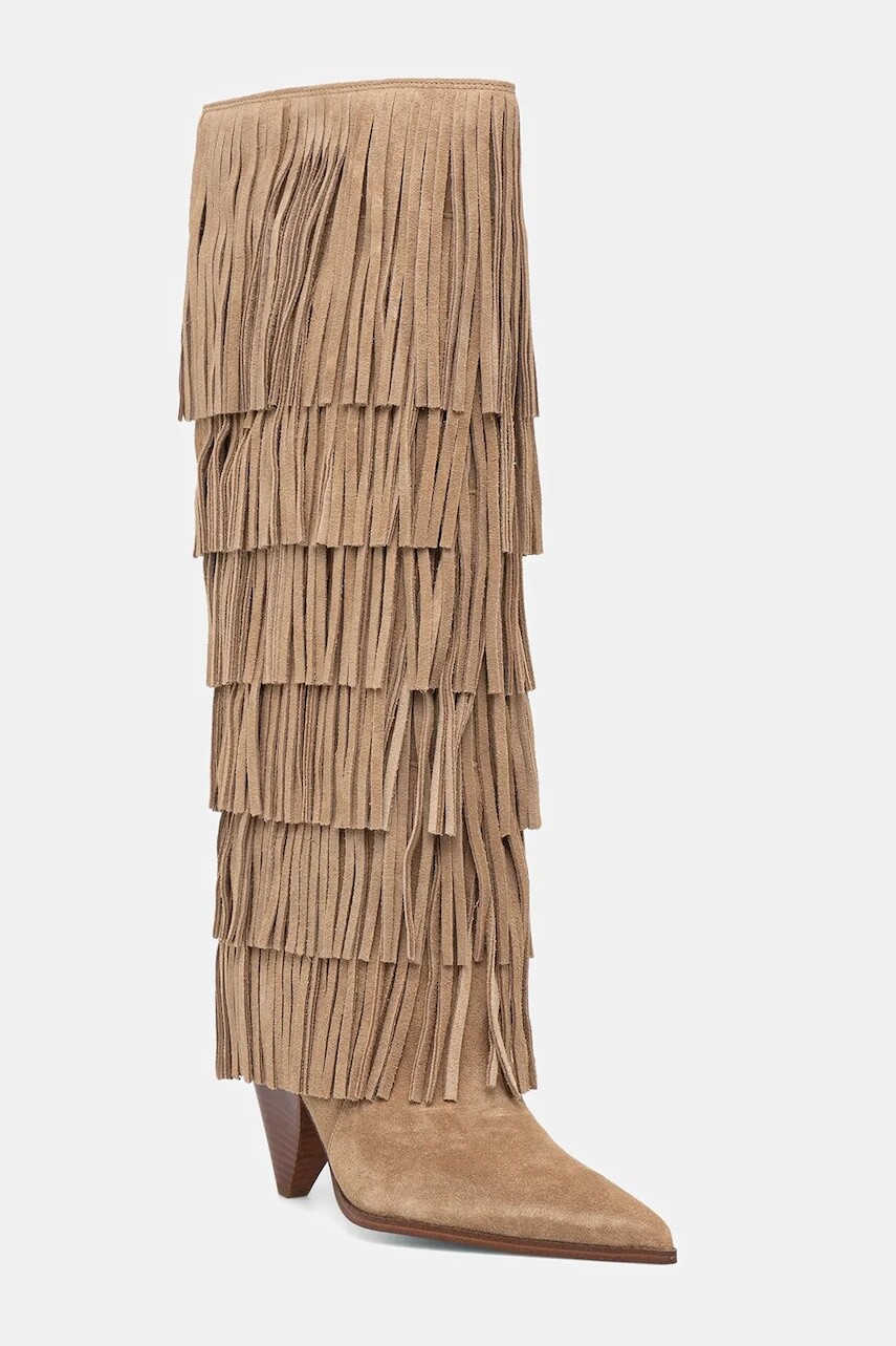 Semišové čižmy MICHAEL Michael Kors Jayla béžová farba, na podpätku, 40F5JYHB8S.297
