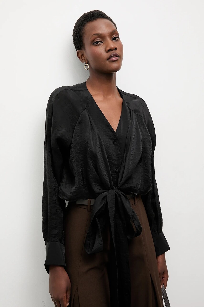 Košeľa Answear.LAB čierna farba, voľný strih