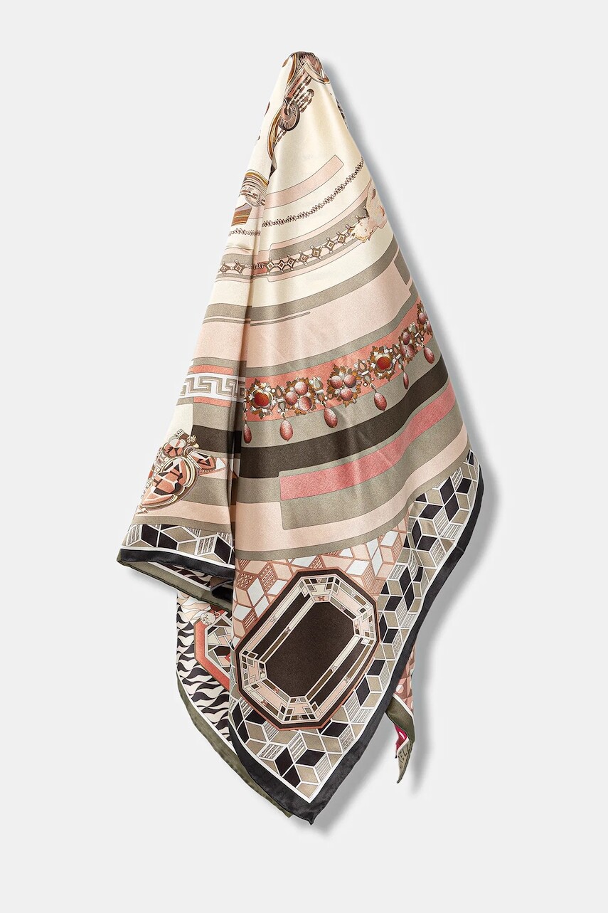Hodvábna šatka Marella béžová farba, vzorovaný, 2523546017200