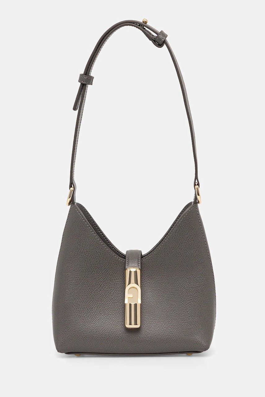 Kožená kabelka Furla šedá farba, WE00820.ARE000.4283S