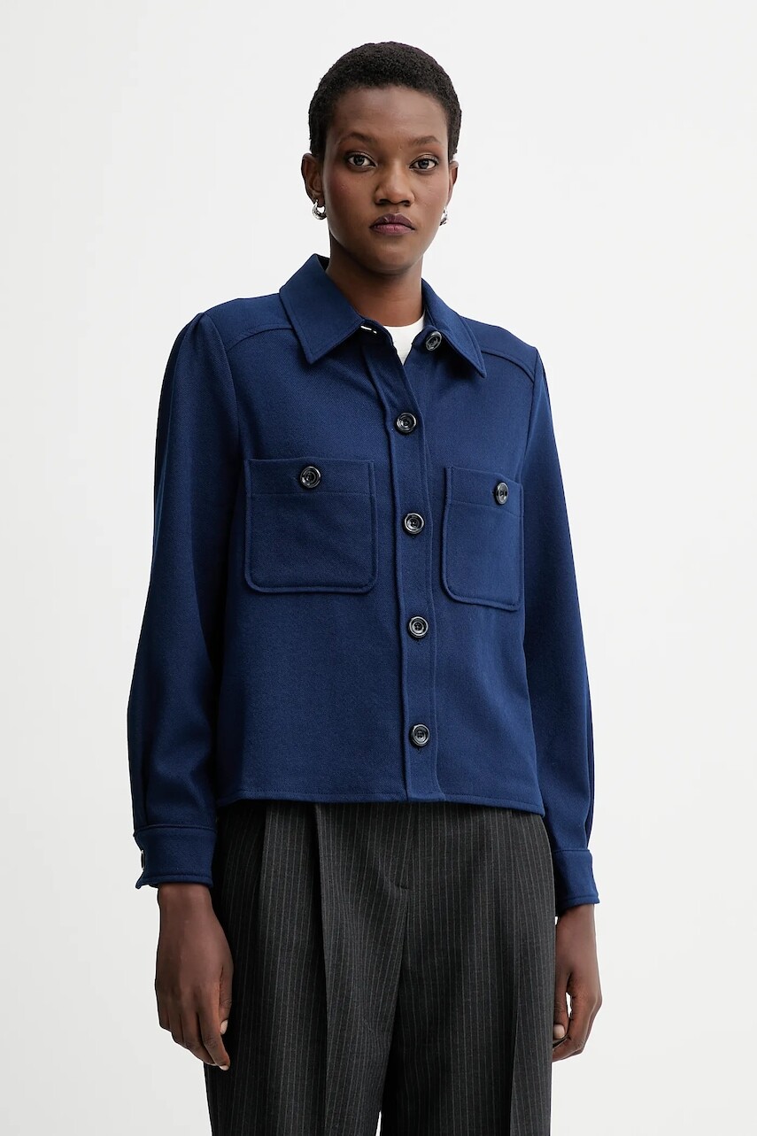 Košeľa Sessun tmavomodrá farba, regular, s klasickým golierom, 25110020