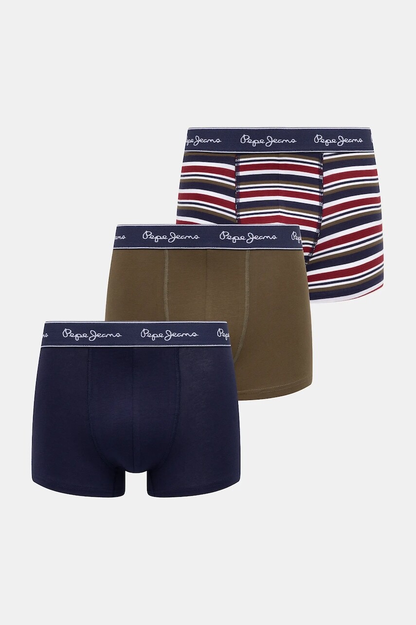 Boxerky Pepe Jeans 3-pak tmavomodrá farba, PMU11187