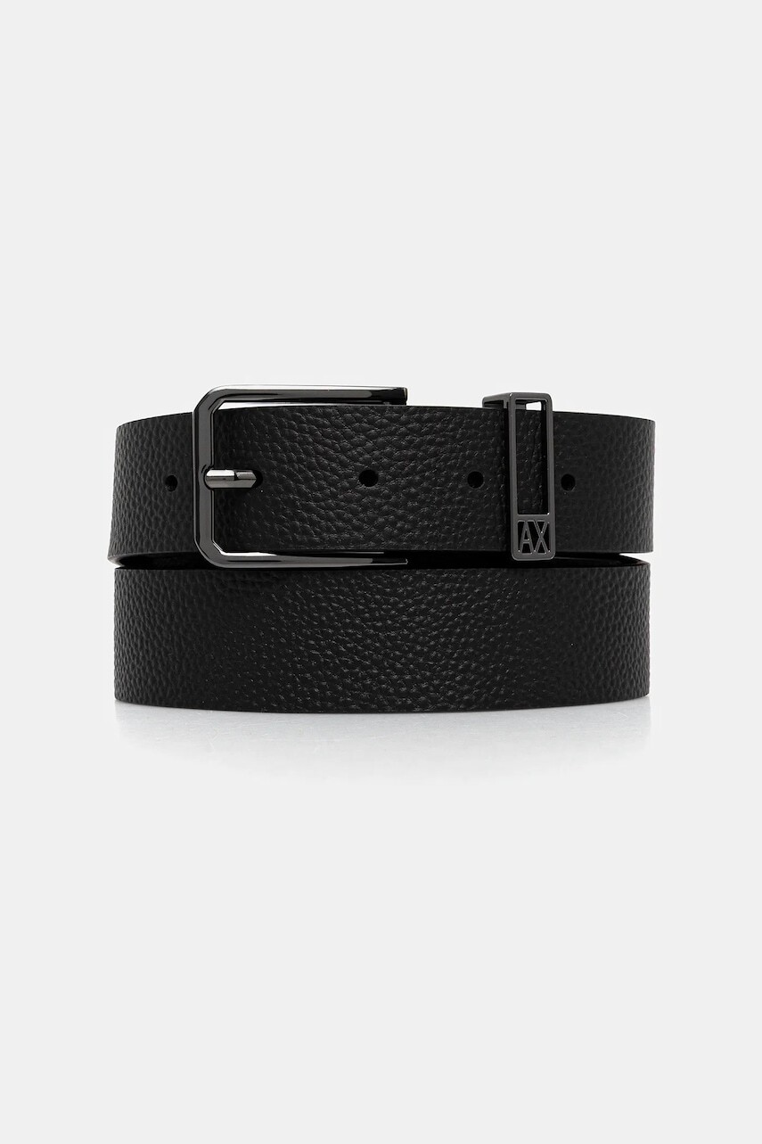 Kožený opasok Armani Exchange čierna farba, XM001695 AF17387