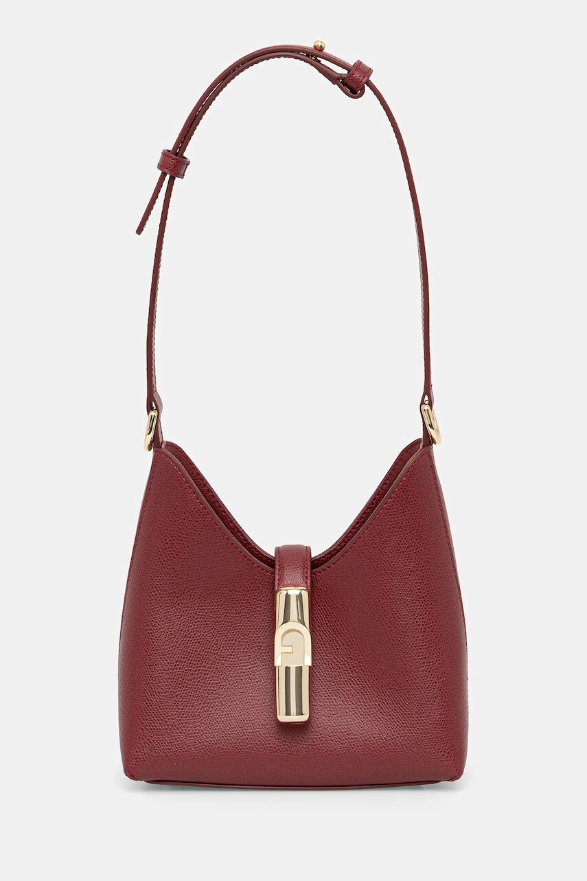Kožená kabelka Furla bordová farba, WE00820.ARE000.CGQ00