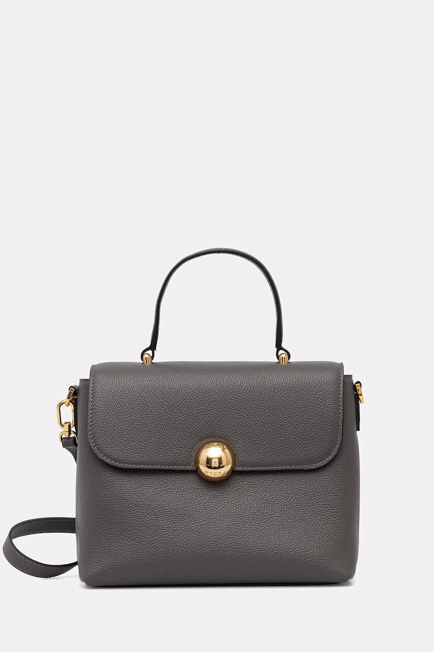 Kožená kabelka Furla šedá farba, WB01882.BX3036.4283S