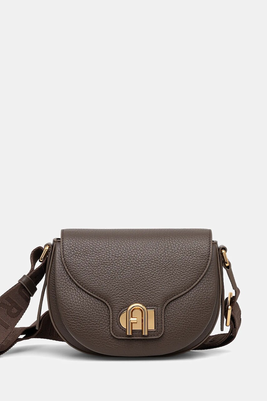 Kožená kabelka Furla hnedá farba, WB01491.BX0356.4594S