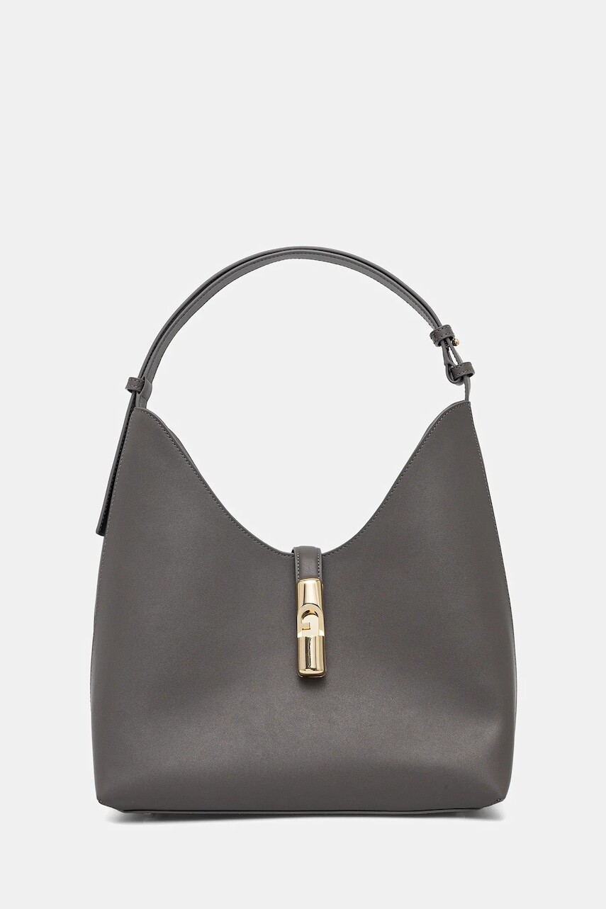 Kožená kabelka Furla šedá farba, WB01499.BX3104.4283S