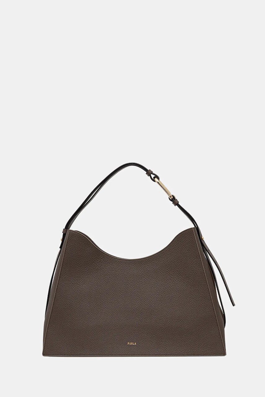Kožená kabelka Furla hnedá farba, WB01246.HSF000.2566S