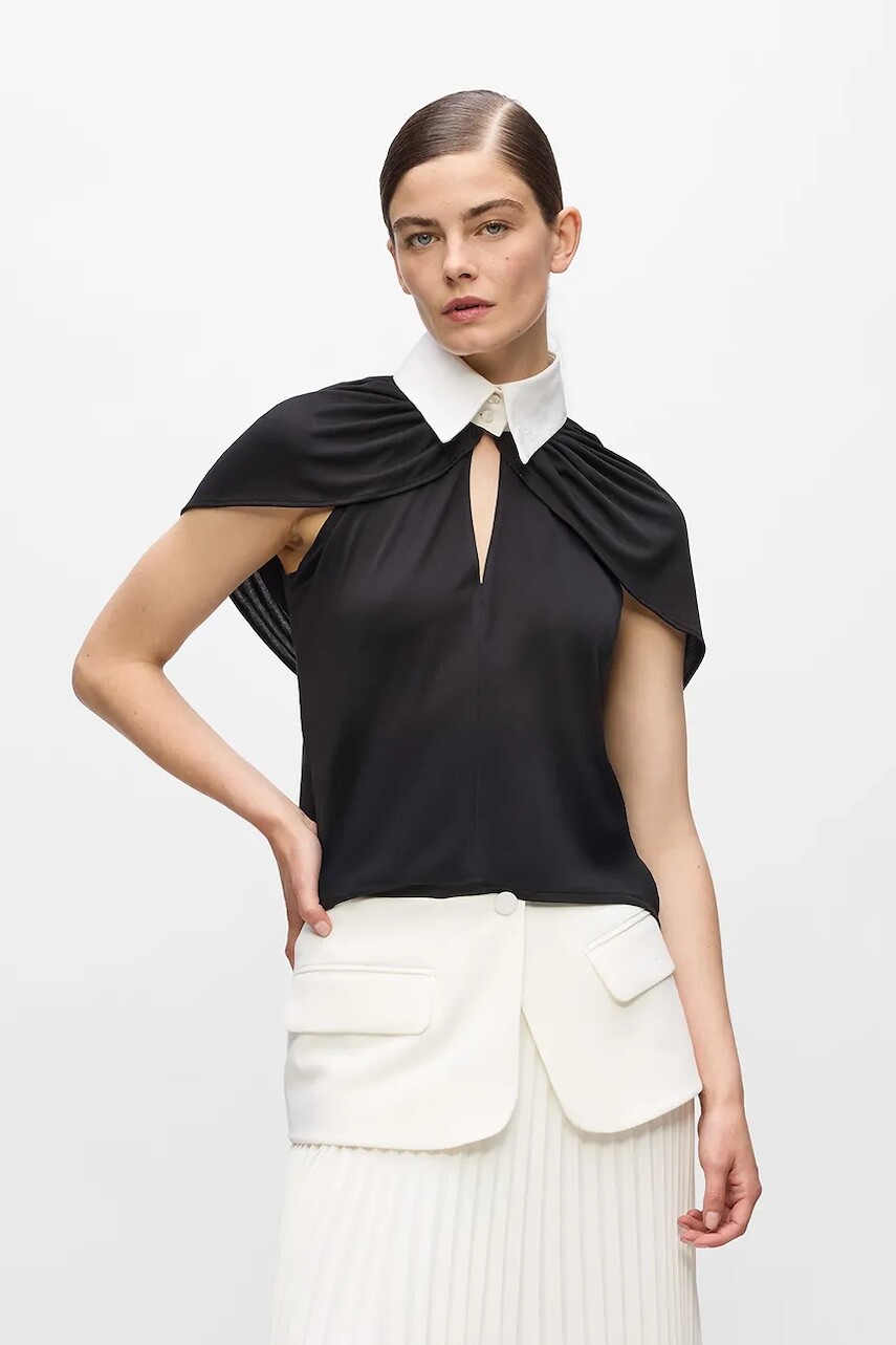 Tričko Karl Lagerfeld Studio dámske, čierna farba A4W17036