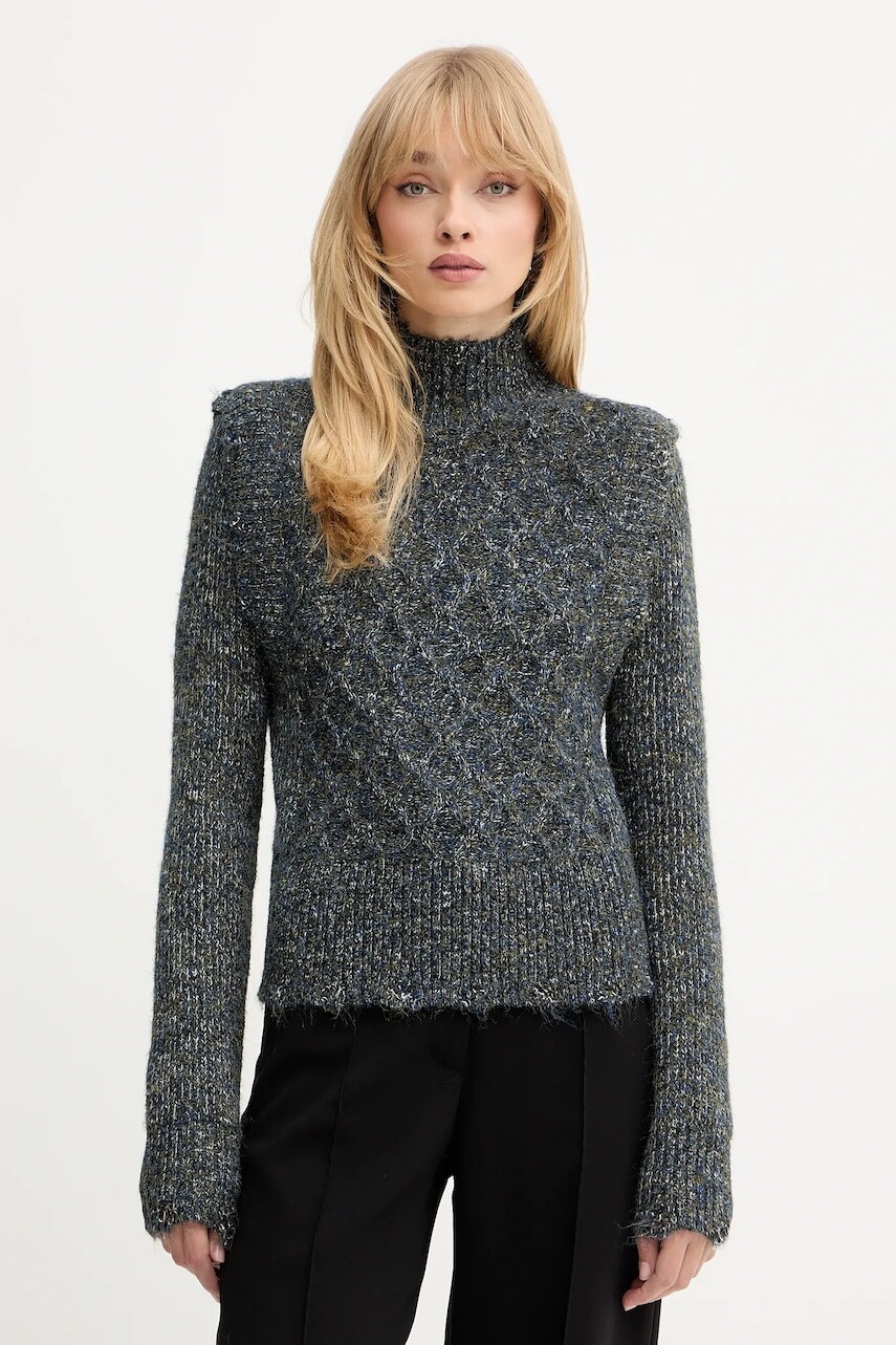 Sveter Pinko modrá farba, s rolákom, 105968 A2YB