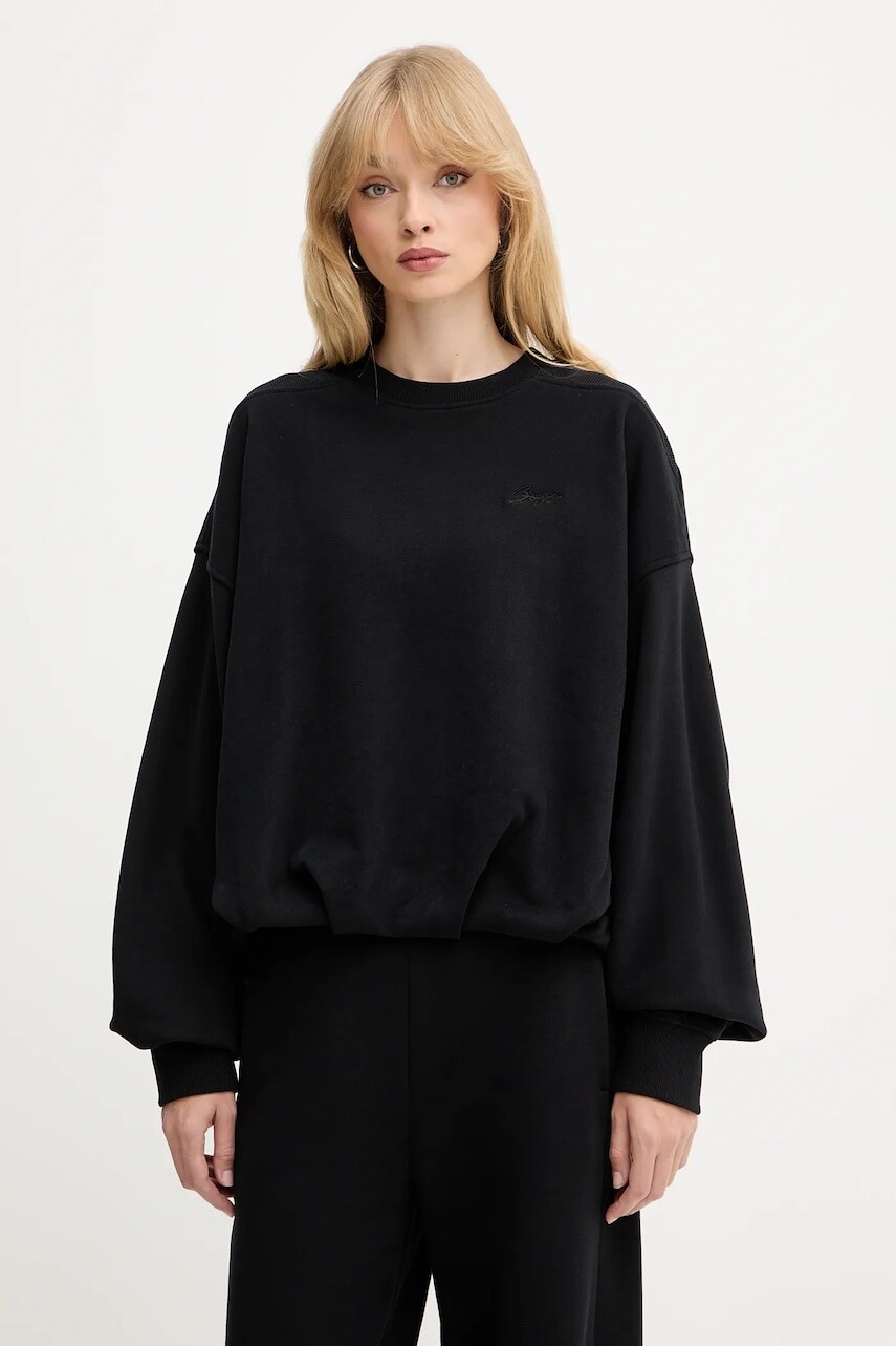 Bavlnená mikina BOSS Orange čierna farba, jednofarebná, 50554908