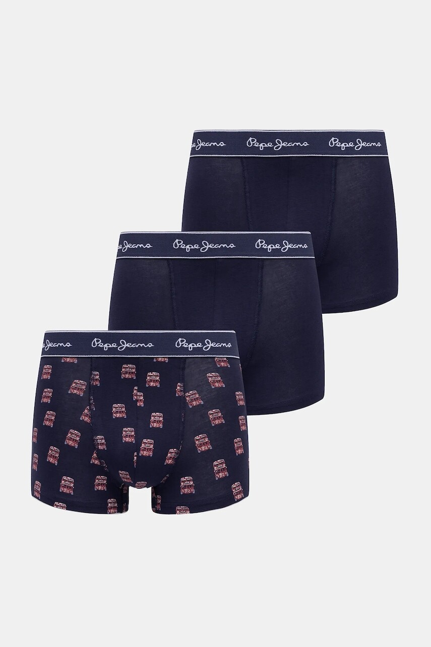 Boxerky Pepe Jeans 3-pak tmavomodrá farba, PMU11188