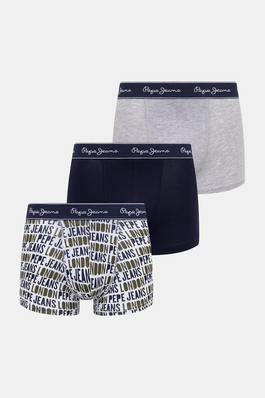 Boxerky Pepe Jeans 3-pak tmavomodrá farba, PMU11194