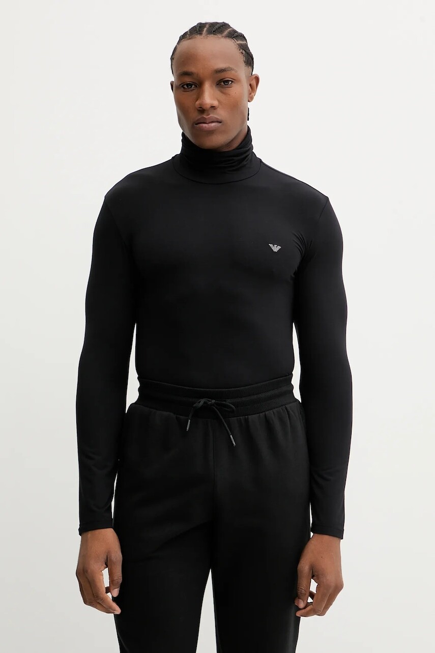 Tričko s dlhým rukávom Emporio Armani Underwear čierna farba, jednofarebná, EM000388 AF14988