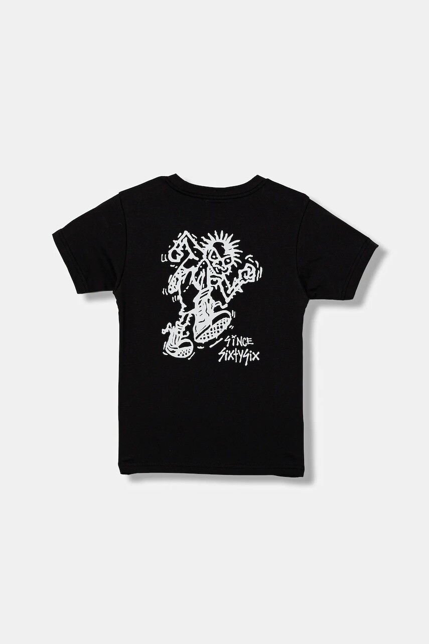 Detské bavlnené tričko Vans Stomper SS čierna farba, s potlačou, VN000Q02BLK1