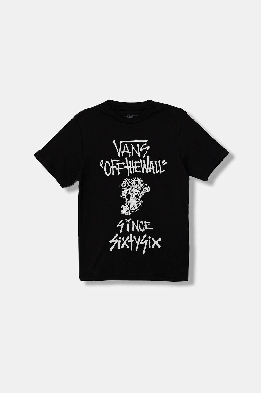 Detské bavlnené tričko Vans Let Loose SS čierna farba, s potlačou, VN000PXXBLK1