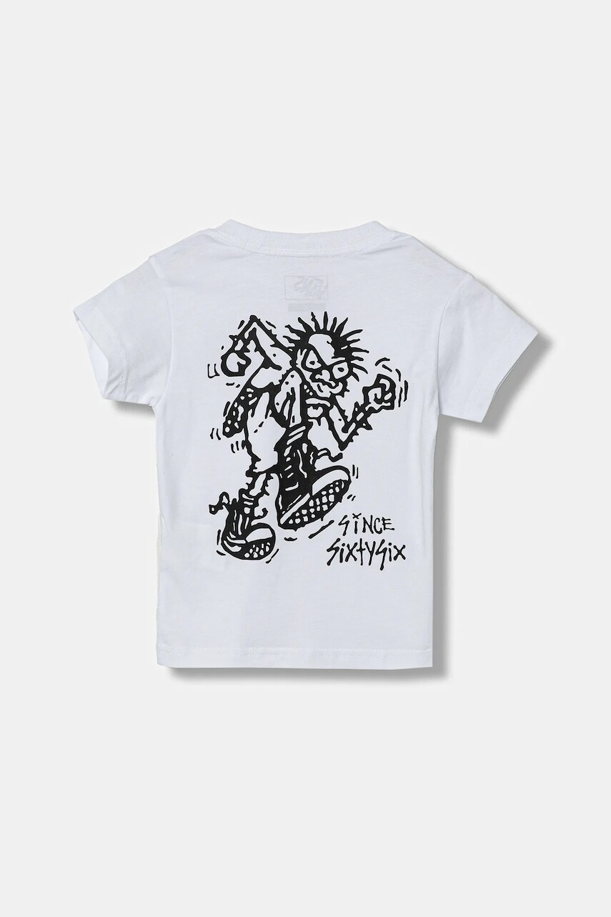 Detské bavlnené tričko Vans Stomper SS biela farba, s potlačou, VN000Q02WHT1