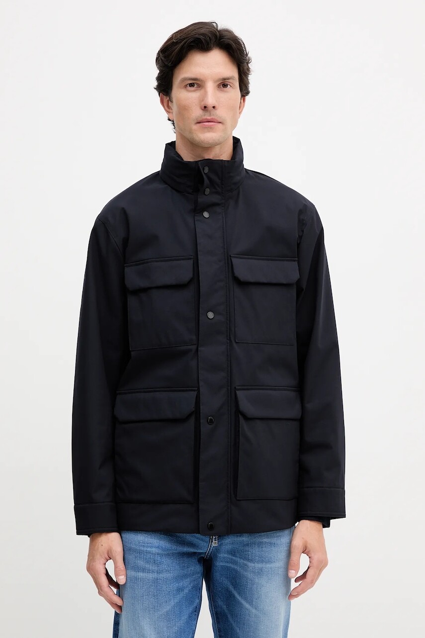 Bunda Armani Exchange tmavomodrá farba, prechodná, XM001127 AF16595