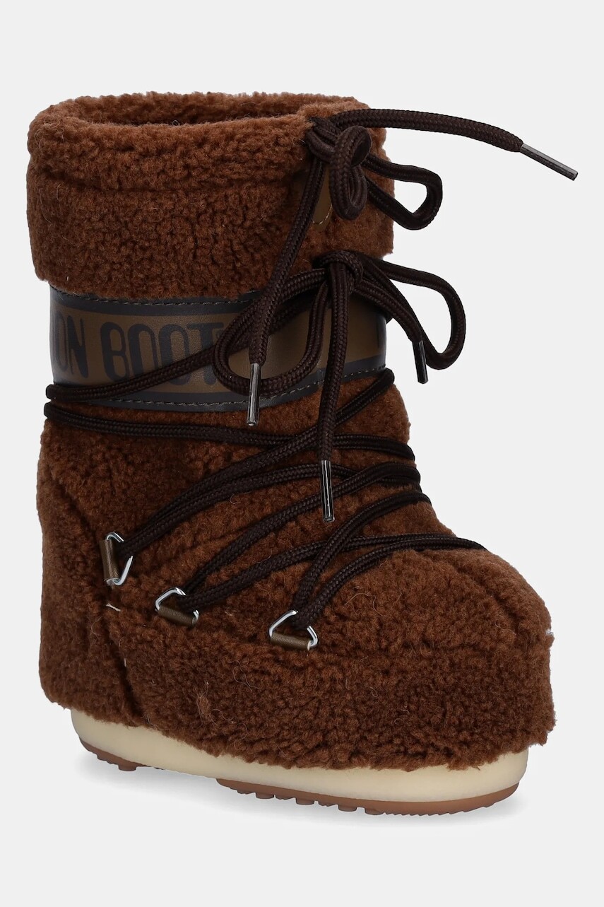 Detské snehule Moon Boot MB ICON FLEECE hnedá farba, 80D1403080