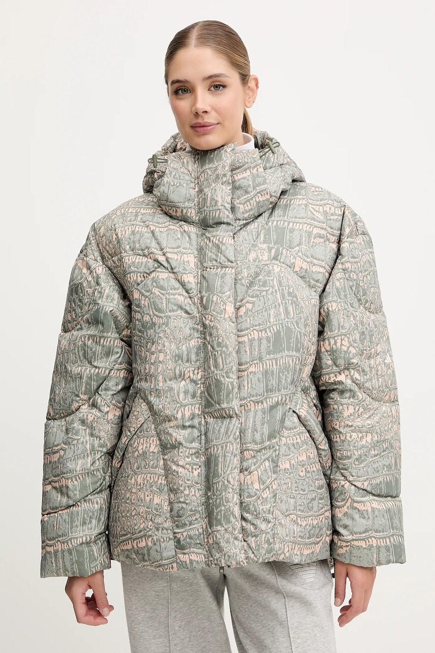 Bunda adidas by Stella McCartney zelená farba, zimná, JX6787