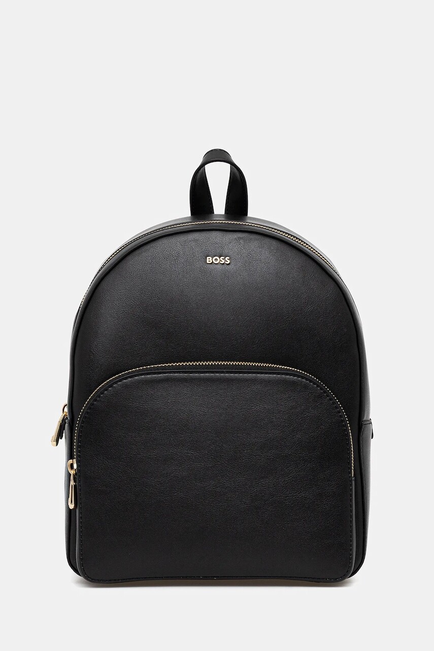 Kožený ruksak BOSS čierna farba, malý, jednofarebná, 50552169