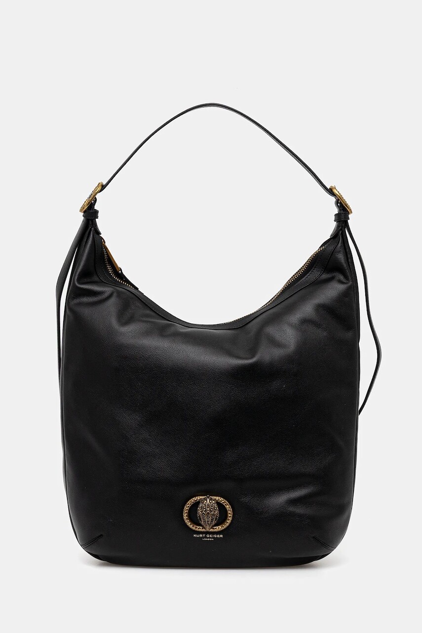 Kožená kabelka Kurt Geiger London čierna farba, 4704500109