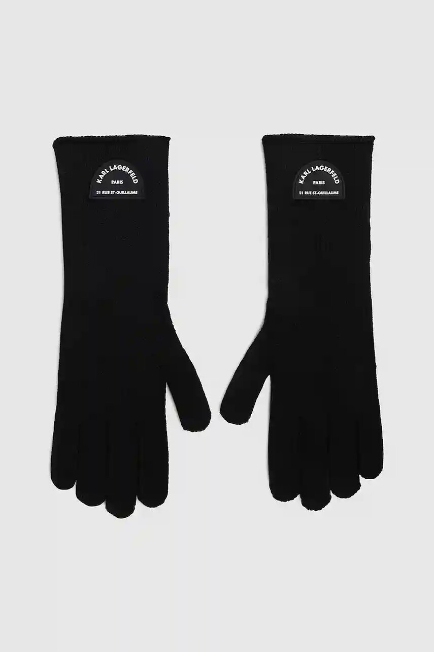 Rukavice Karl Lagerfeld čierna farba, A4W33014
