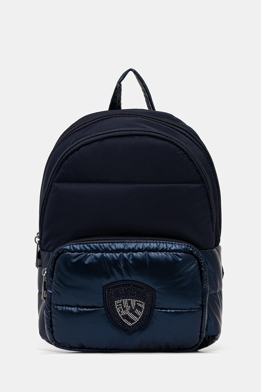 Ruksak Blauer dámsky, tmavomodrá farba, malý, s nášivkou, WAVE04