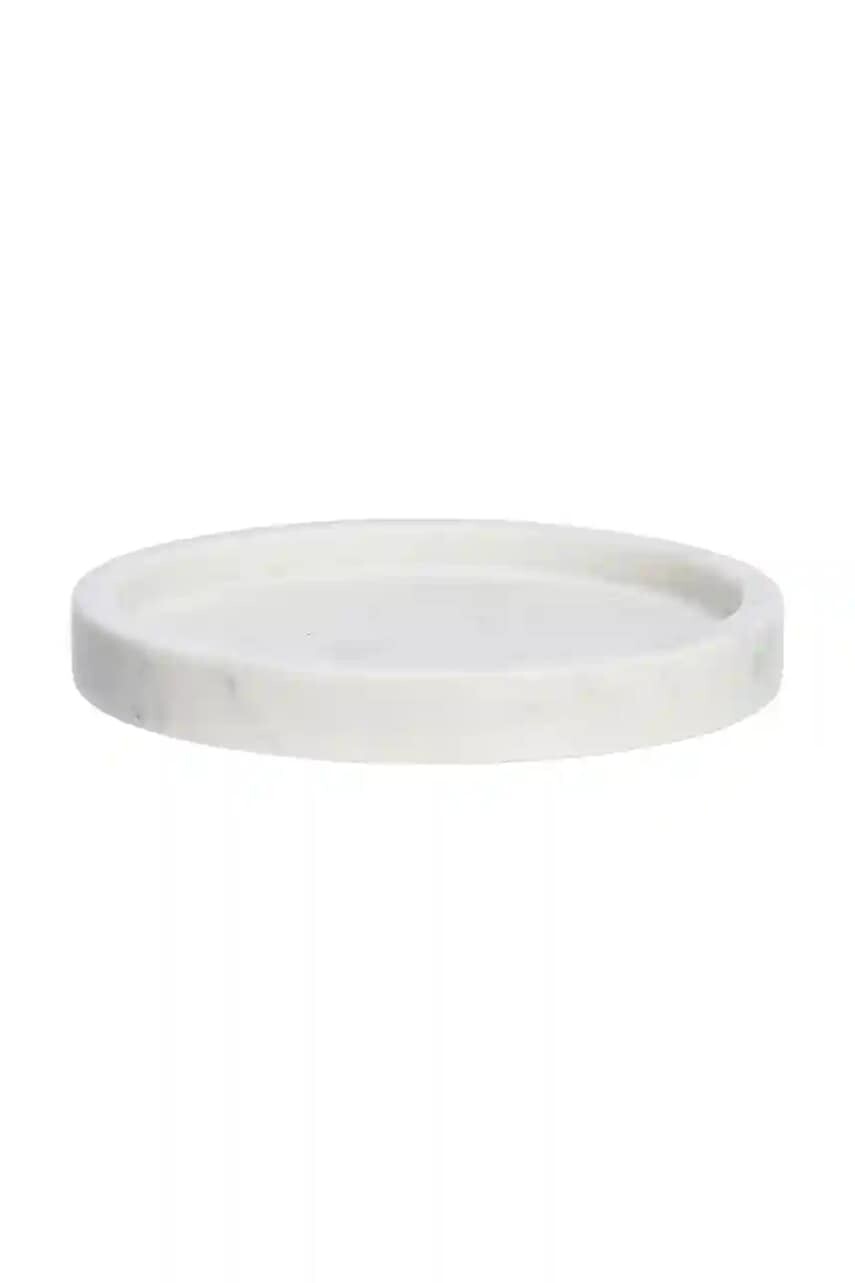 Dekoratívny podnos Madam Stoltz 20 cm biela farba