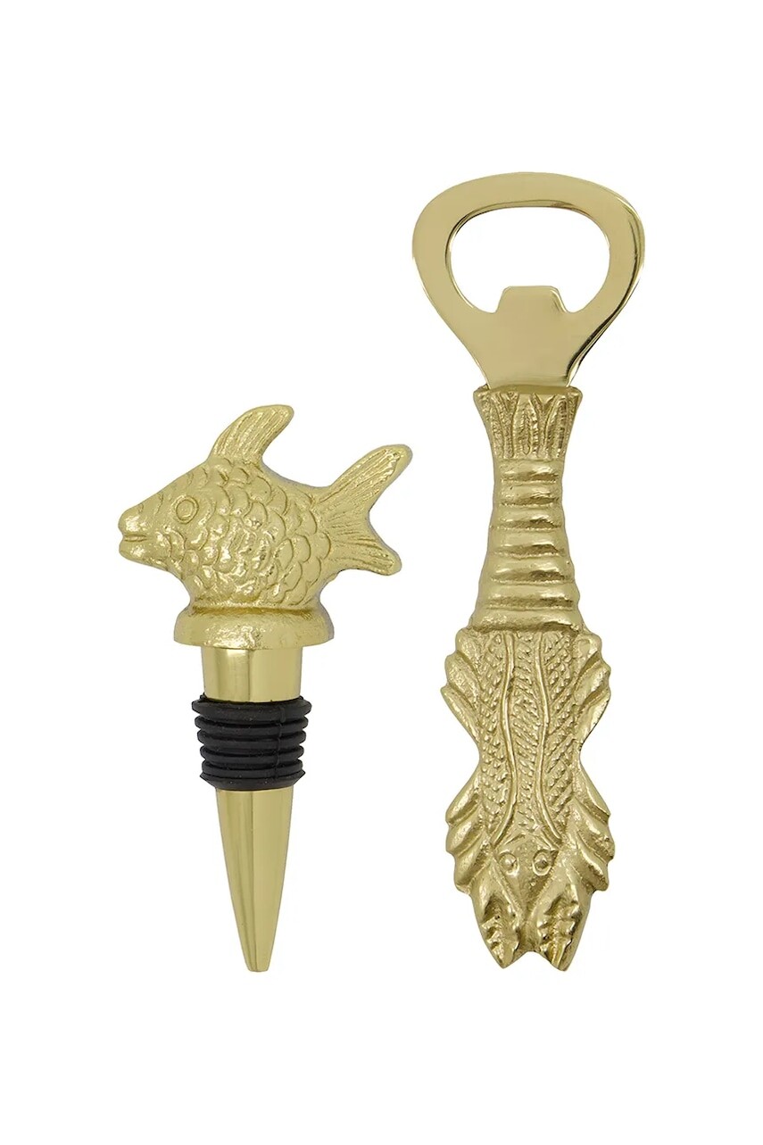 Zátka na víno a otvárač na pivo House Doctor HDFish 11 cm žltá farba