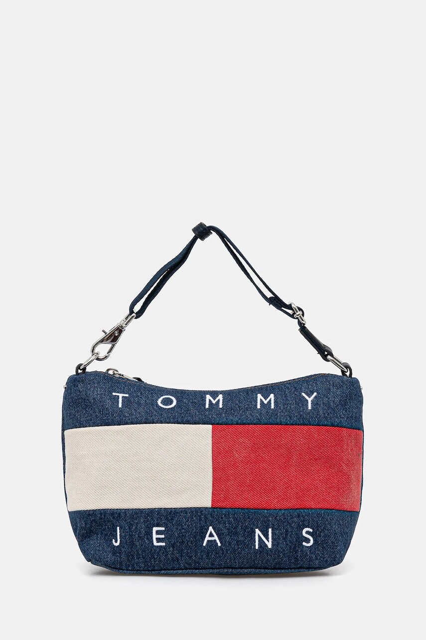 Kabelka Tommy Jeans tmavomodrá farba, AW0AW18213