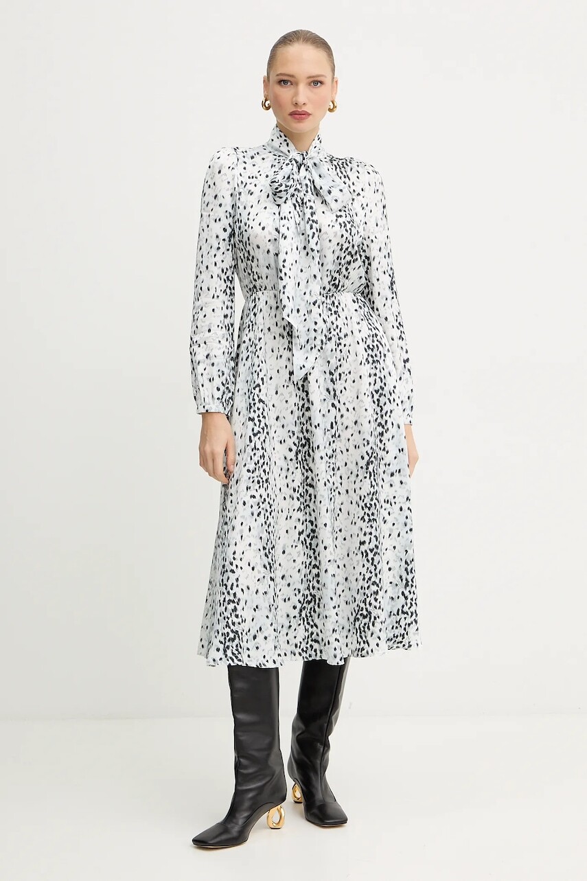 Šaty Karl Lagerfeld béžová farba, midi, áčkový strih, A4W13038