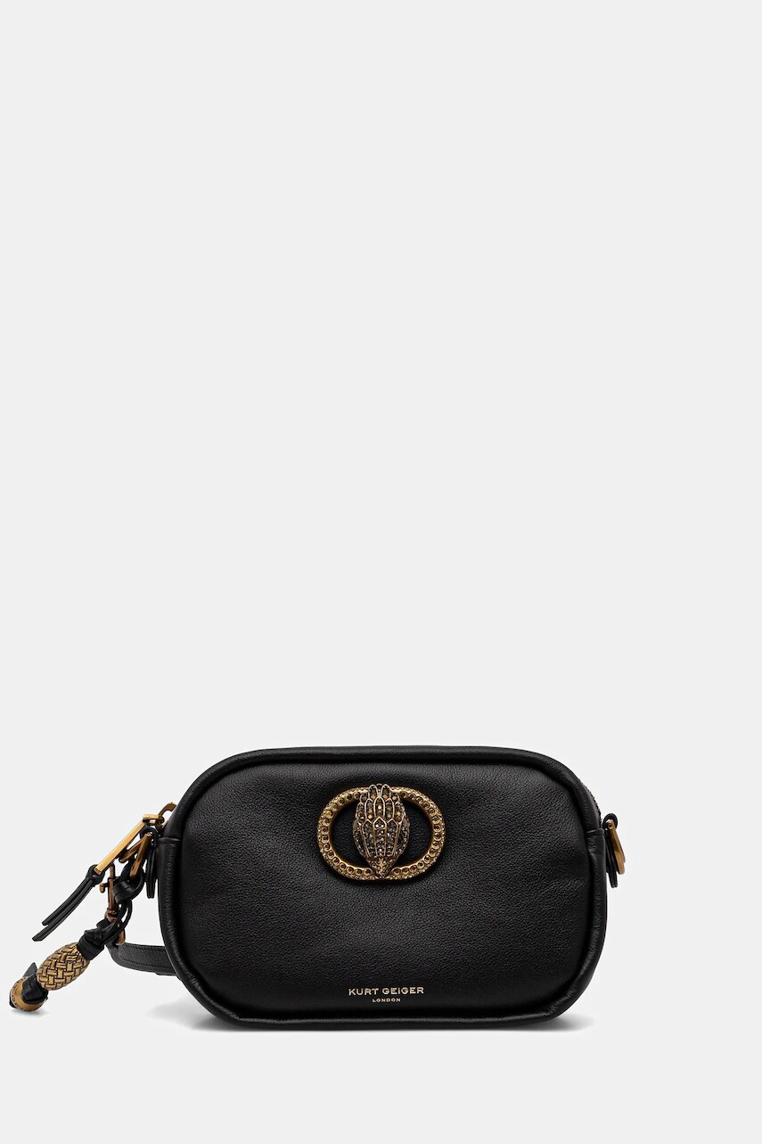Kožená kabelka Kurt Geiger London CHELSEA čierna farba, 4984800109