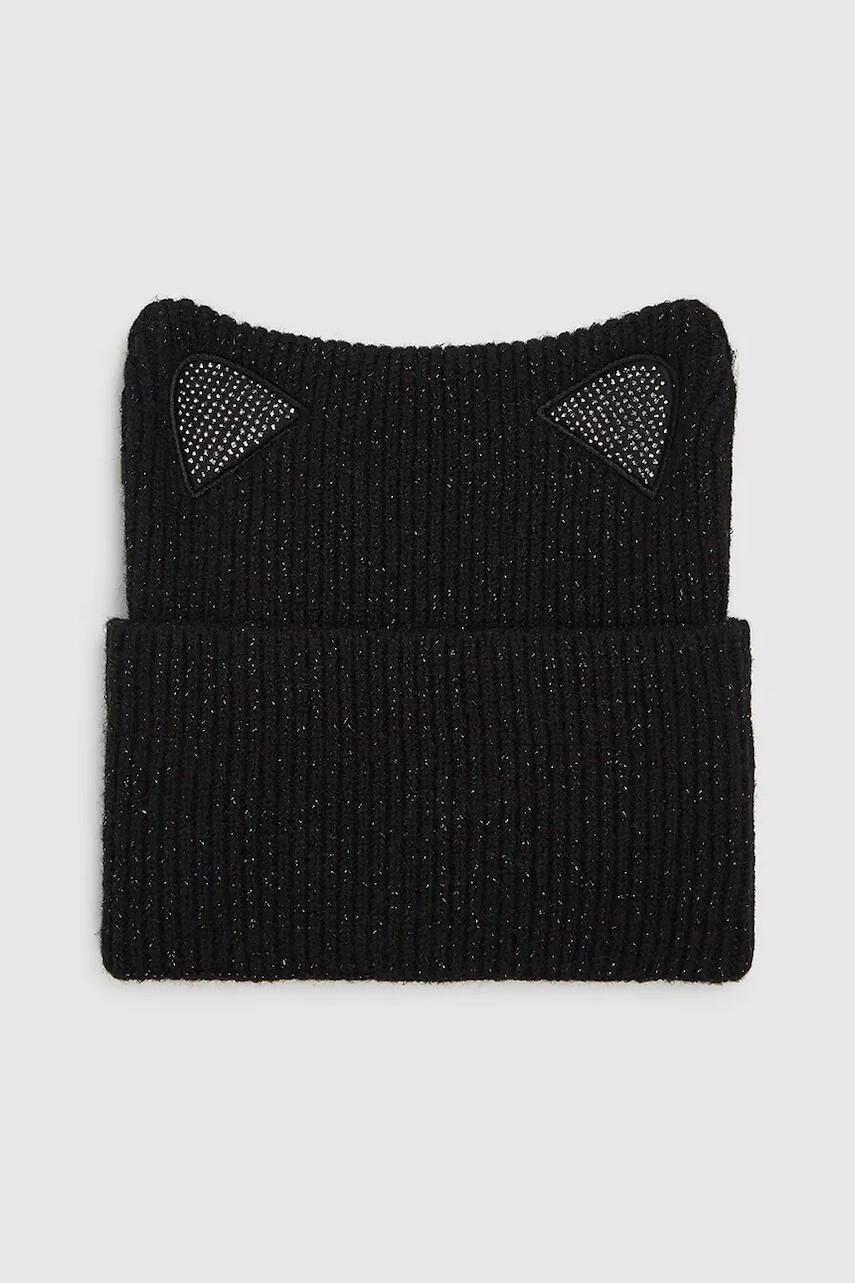 Čiapka Karl Lagerfeld čierna farba, A4W33040