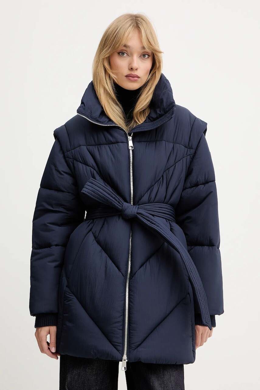 Bunda BOSS Orange tmavomodrá farba, 50547306