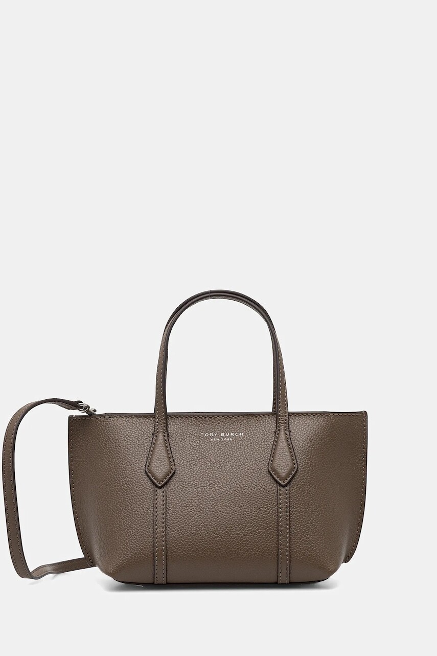 Kožená kabelka Tory Burch Perry Mini Tote hnedá farba, 175548.250