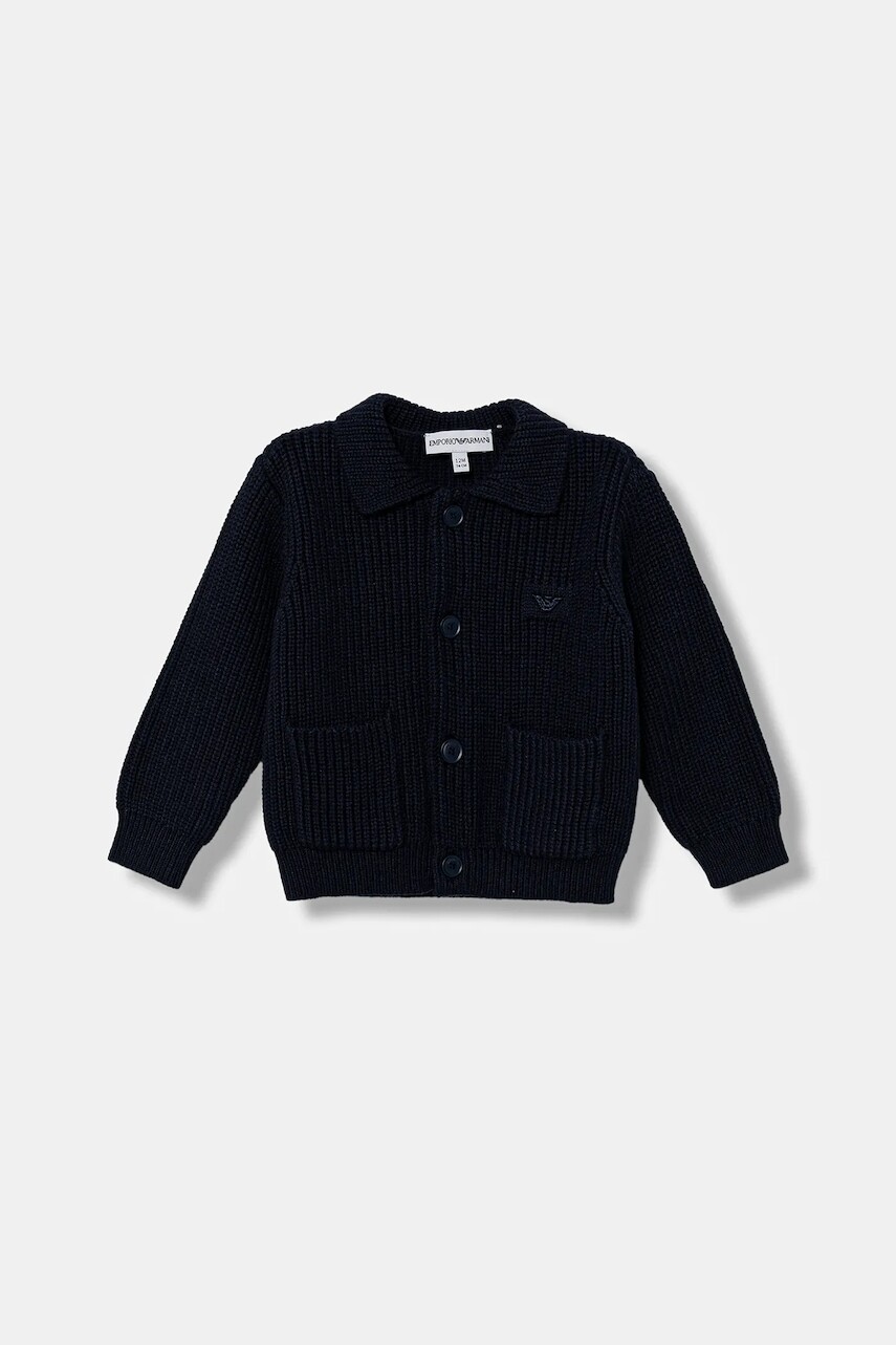 Kardigán pre bábätká Emporio Armani tmavomodrá farba, EB000661 AF17345