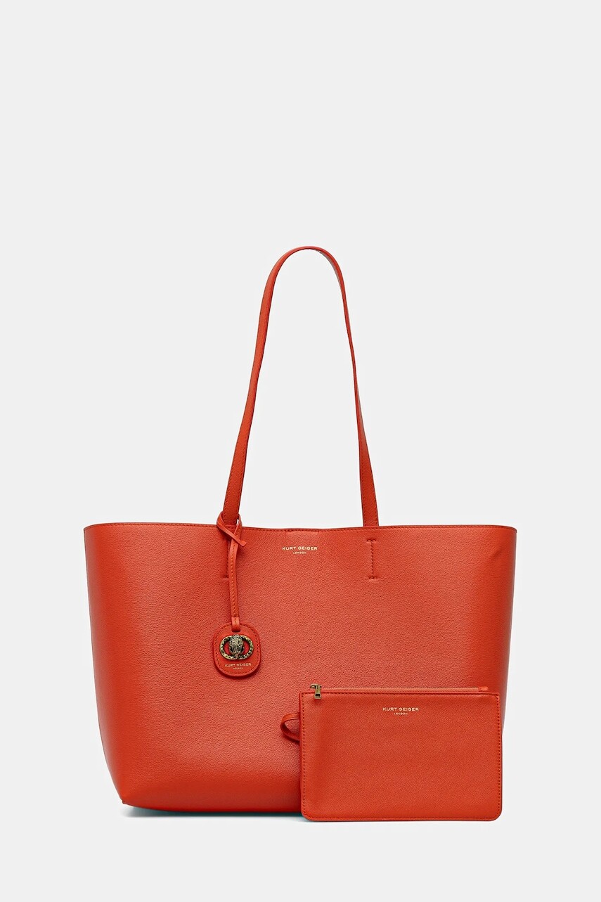 Kožená kabelka Kurt Geiger London oranžová farba, 3601491109