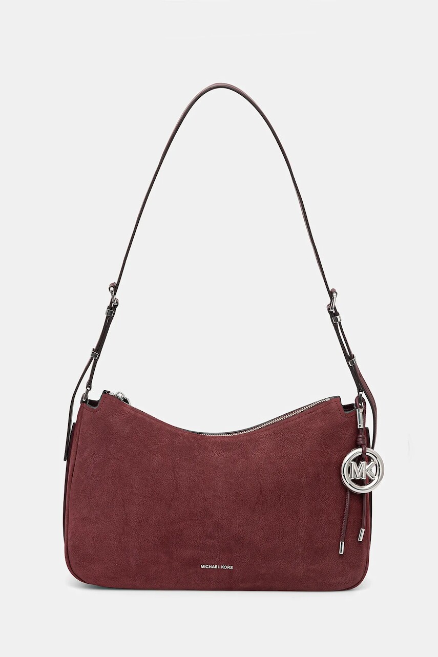 Nubuková taška MICHAEL Michael Kors bordová farba, 30F5SY5M2L