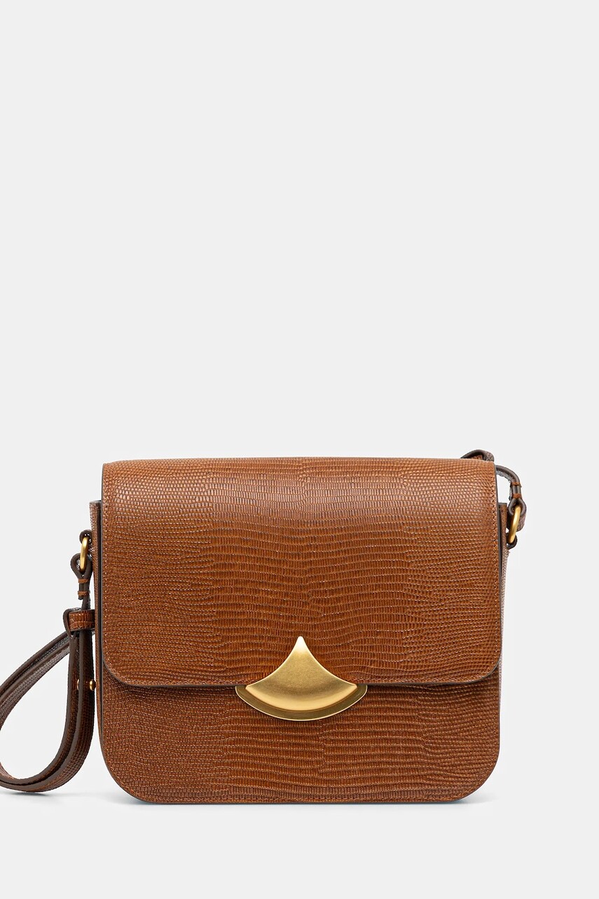 Kožená kabelka Sessun hnedá farba, 25102002