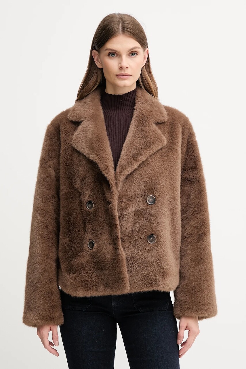 Obojstranná bunda Joop! hnedá farba, prechodná, oversize, 30048880