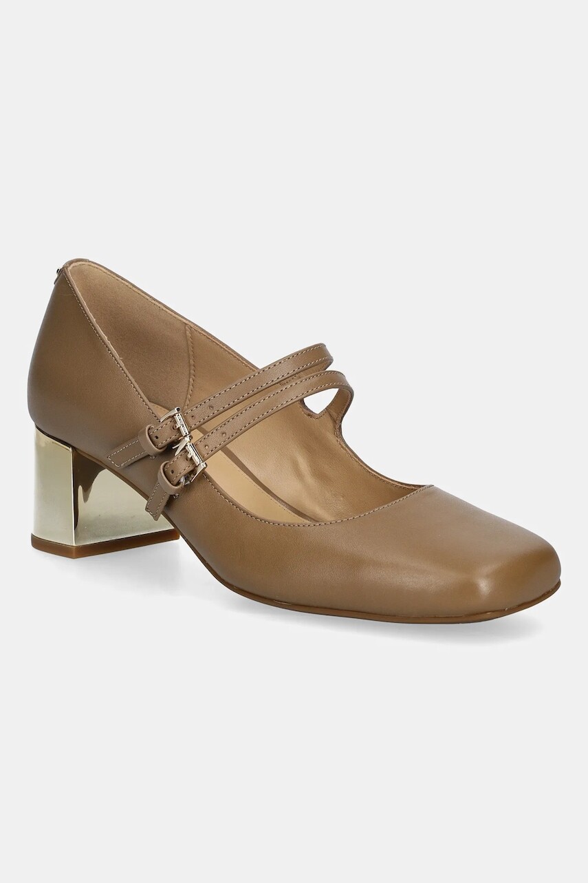 Kožené lodičky MICHAEL Michael Kors Matilda béžová farba, na podpätku, 40F5MTMP1L.297