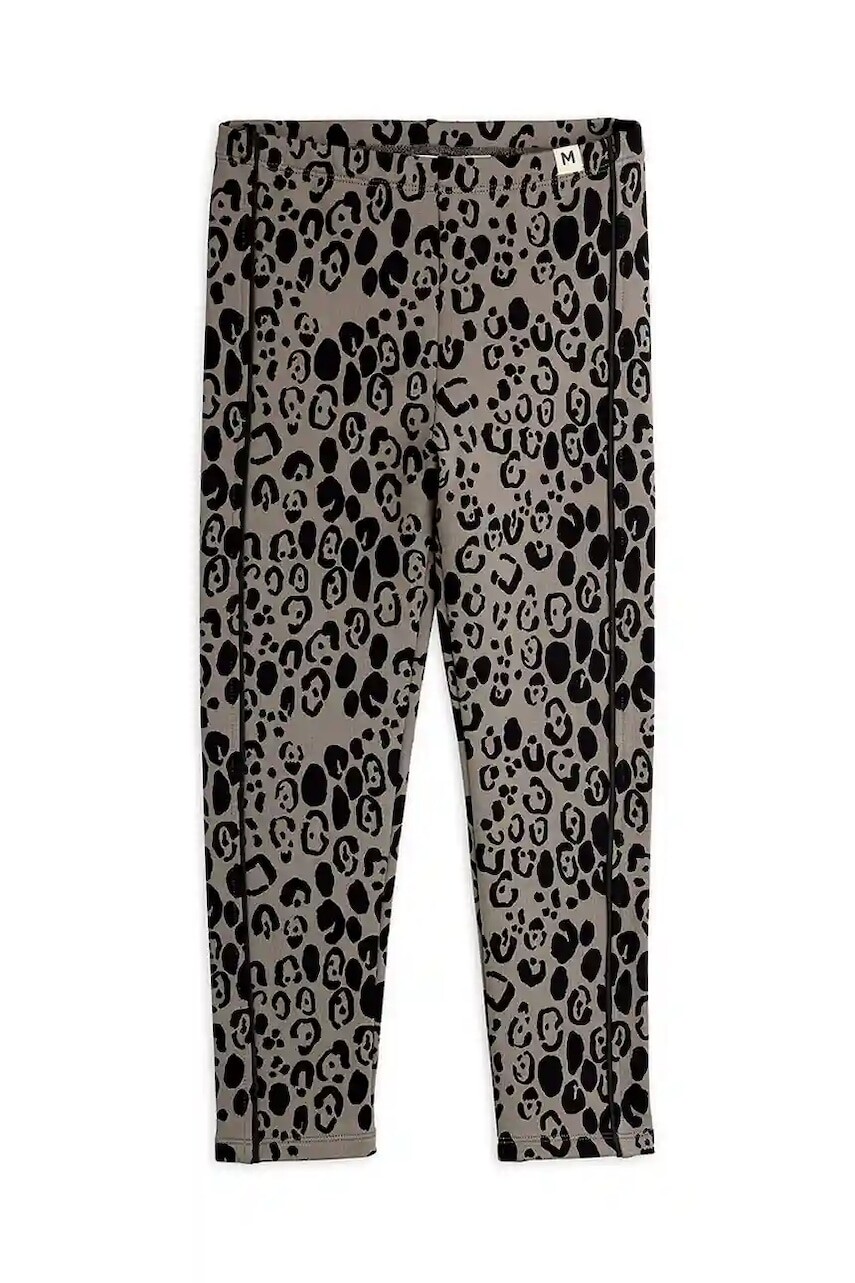 Košeľa s prímesou vlny Mini Rodini Leopard šedá farba, vzorovaná, 25730127