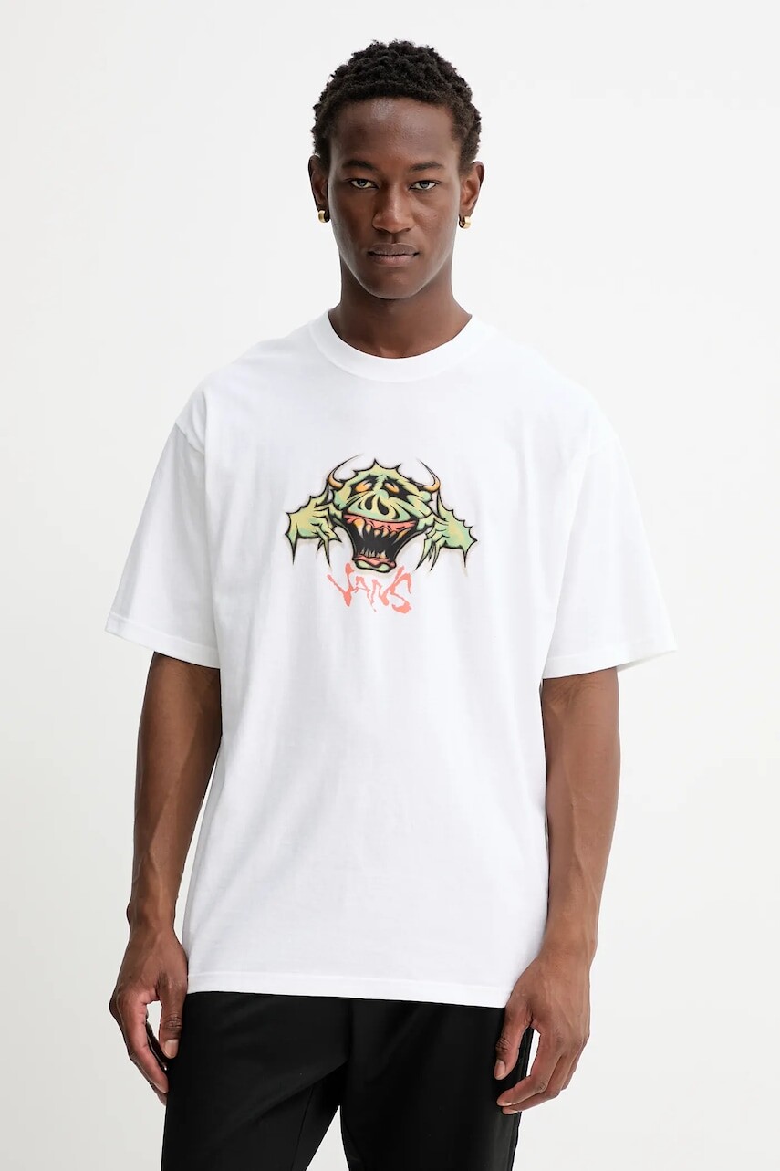 Bavlnené tričko Vans pánske, biela farba, s potlačou, VN000PDYWHT1