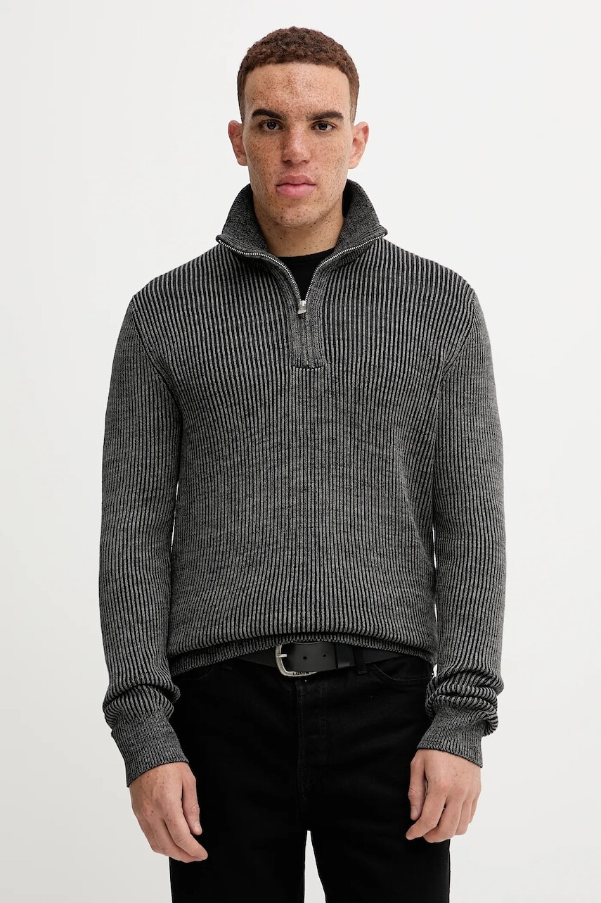 Sveter s prímesou vlny Marc O'Polo šedá farba, M29507960118