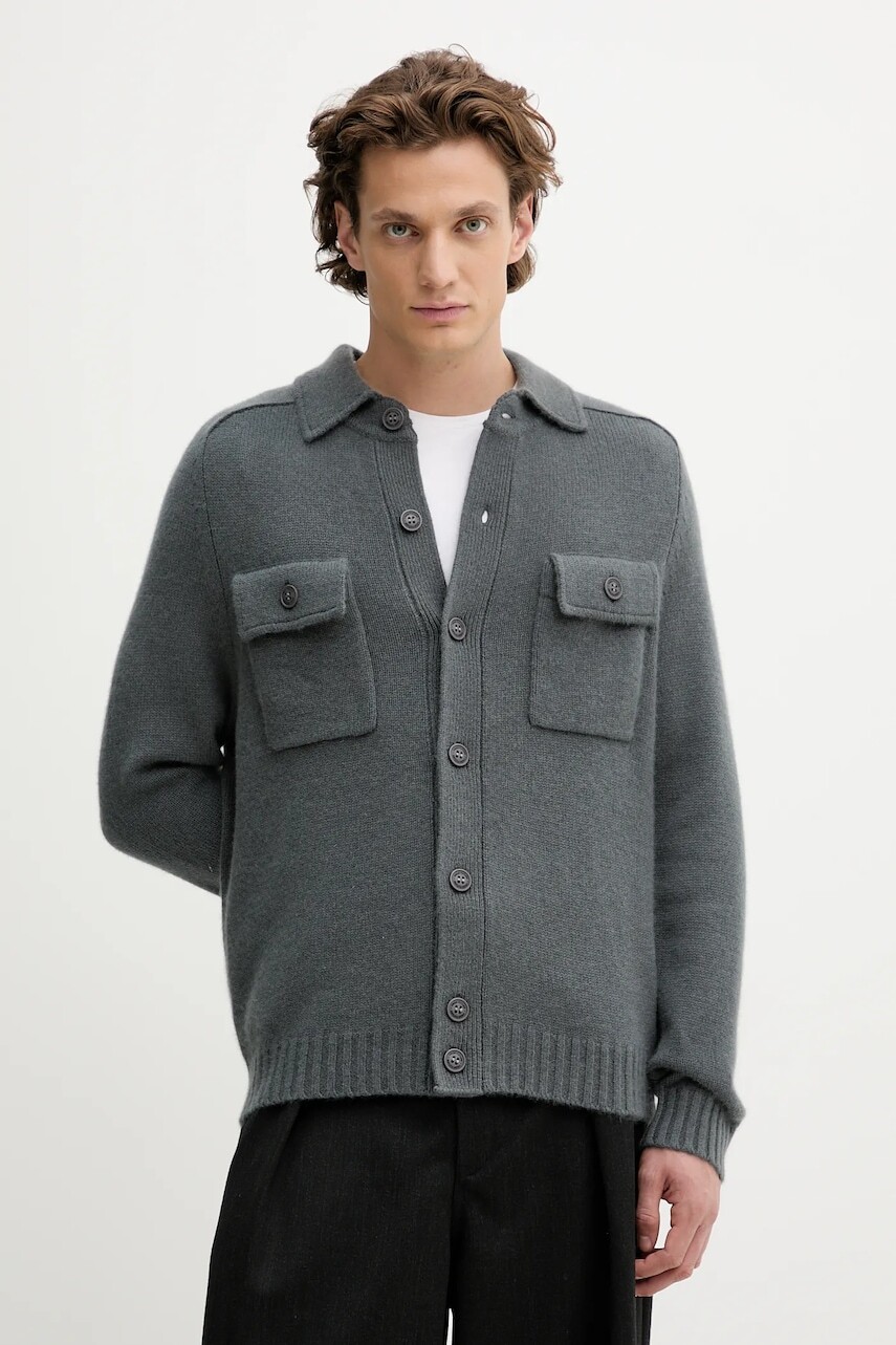 Kašmírový sveter FROM FUTURE šedá farba, MPC03354