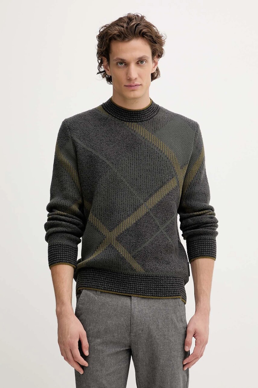 Sveter s prímesou vlny Marc O'Polo šedá farba, teplý, 529509860122